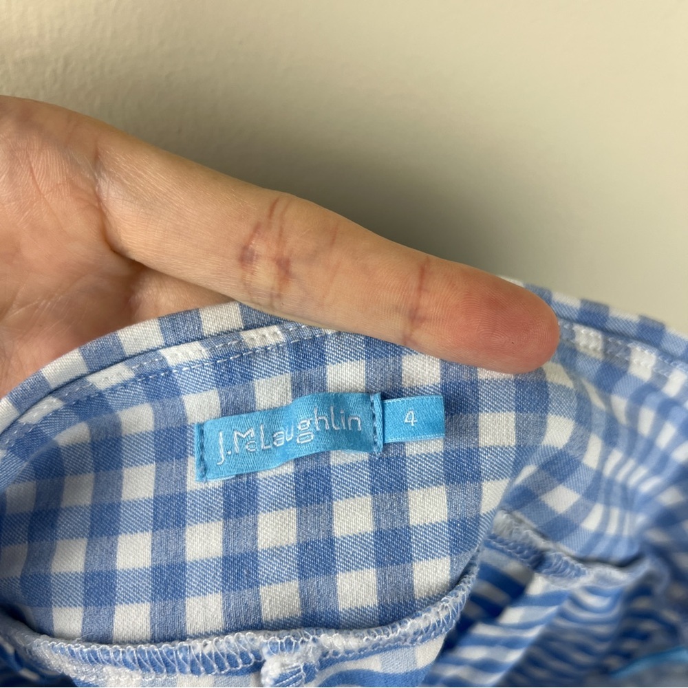 J. Mclaughlin Blue White Gingham Amelia Cloth Pull On Masie Shorts - Picture 4 of 6